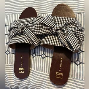 E8 by Miista black gingham sandals